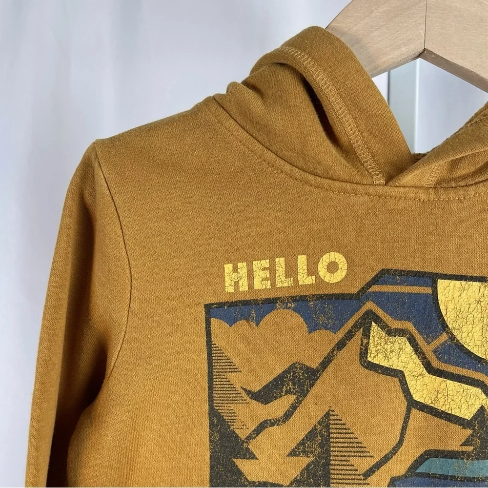 Jumping Beans Mustard Hoodie with Nature Graphic